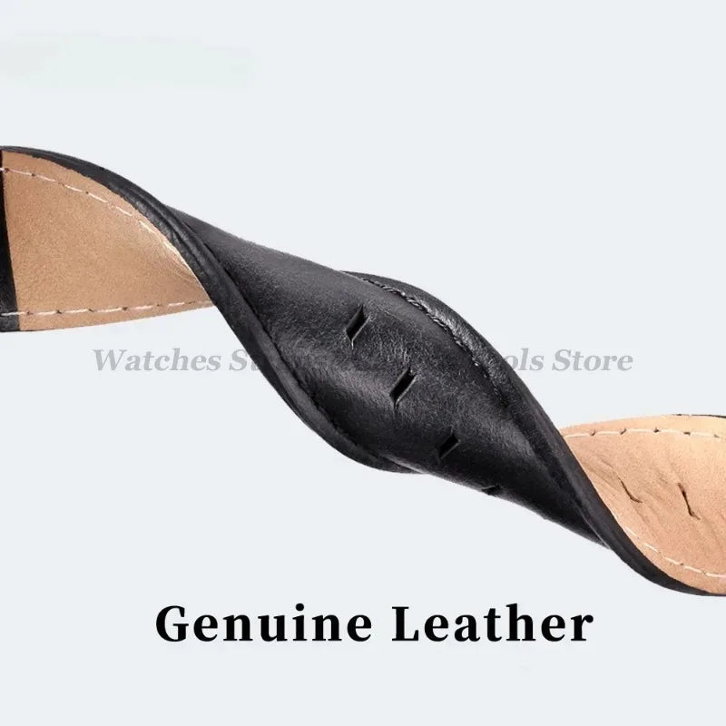 Genuine Leather Watch Straps For DW For Omega Watchband 12mm 13mm 14mm 17mm 18mm 19mm 20mm 22mm Women Men Sport Wrist Bracelets