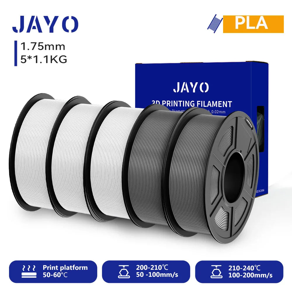 JAYO 3D PETG/PLA/PLA PLUS Printer Filament 1.75mm 5.5KG 100% No Bubble non-toxic 3D Printing Materials for 3D Printer&3D Pen