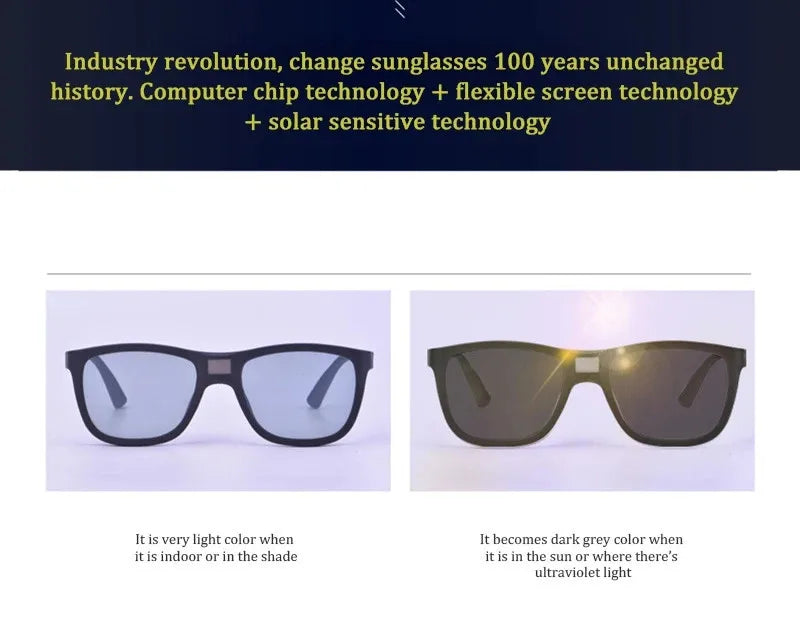 ZHIYI Brand Chameleon Glasses 0.1 Seconds LCD Computer Chip Control Photochromic Polarized Lens Driving Sunglasses for Men