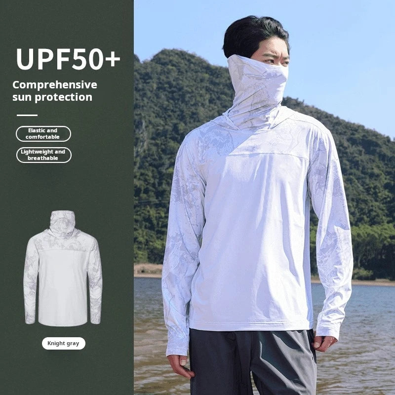 Summer Men's and Women's Sunscreen Fishing Clothes Loose big Size Thin Casual Quick Drying Ice Silk Camouflage Sunscreen Jacket