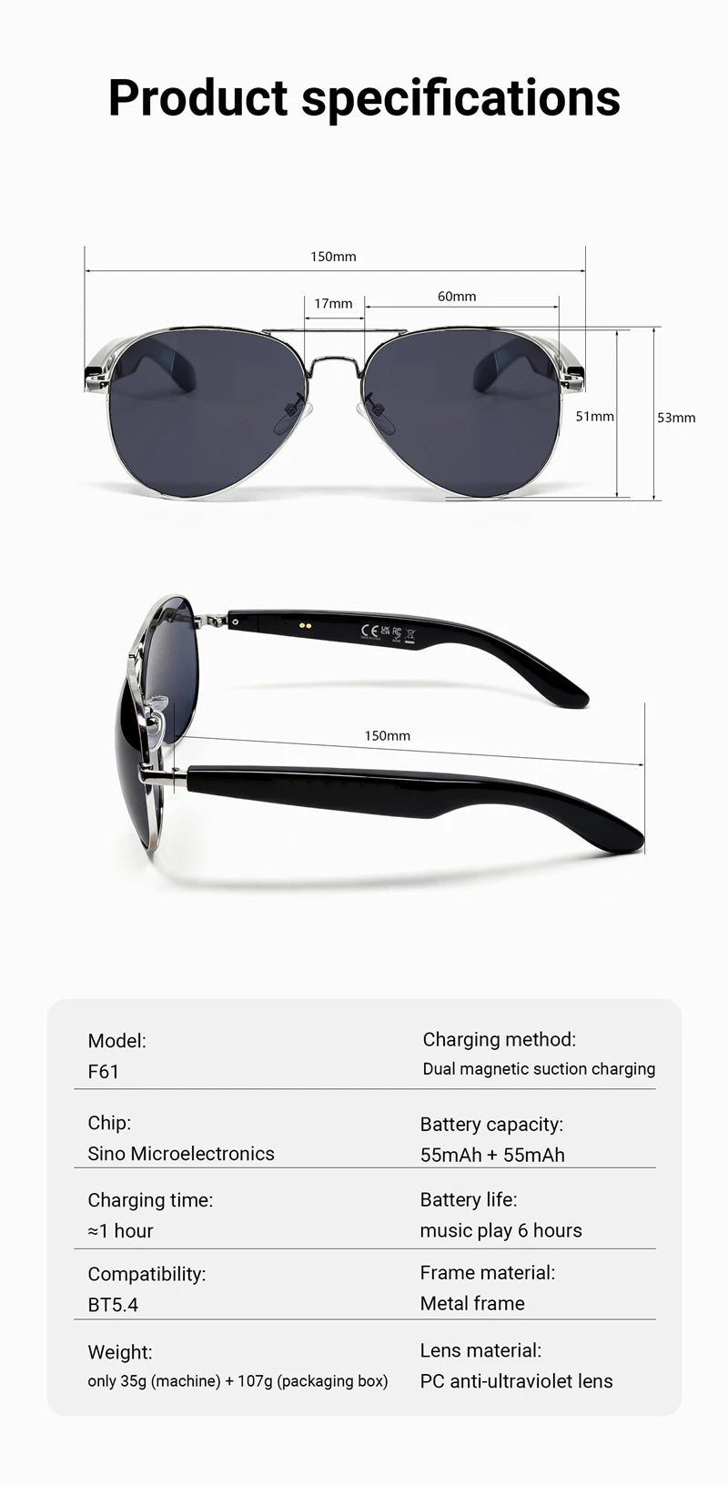 2026 New 800W Pixel Camera Smart Glasses Video Recording AI Photo Recognition Bluetooth Call Voice Translation Sunglasses Man