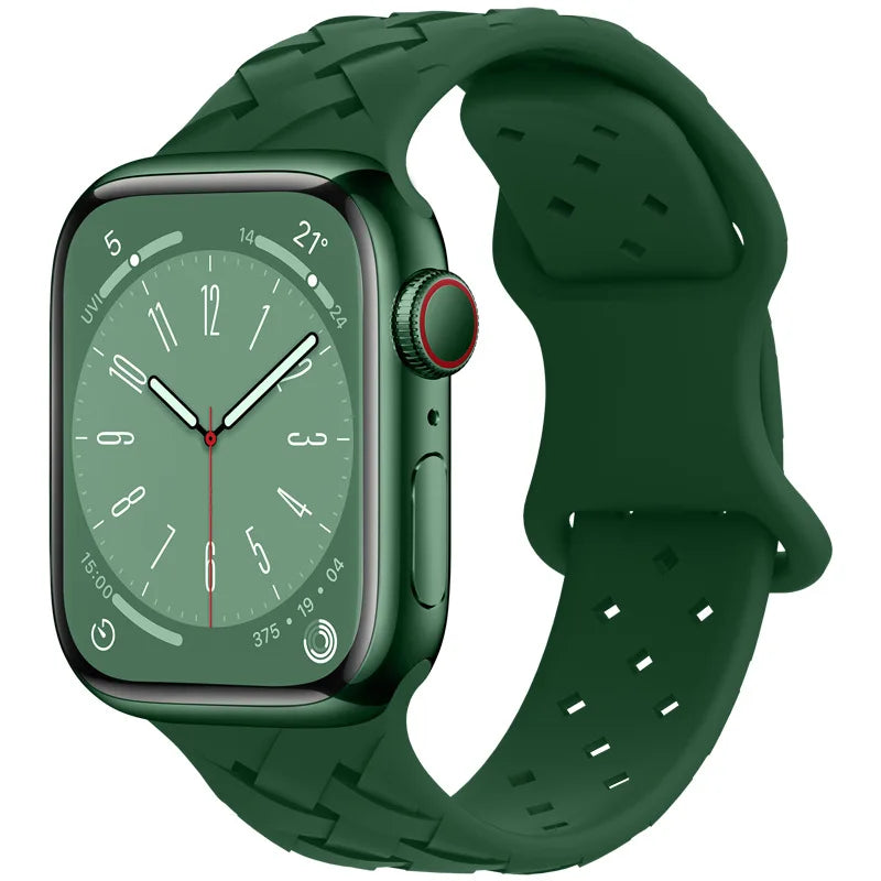 Woven Loop Silicone Strap for Apple Watch Band Ultra 49mm 44mm 40mm 45mm 42mm Sport Bracelet for IWatch Series 8 7 6 5 4 3 2 1