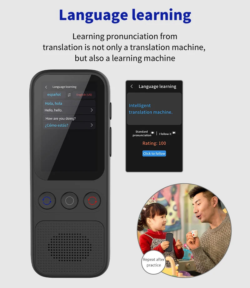 Language Translator Offline Voice Photo Translation WiFi Portable Translator 138 Languages Translator Device for Travel Business