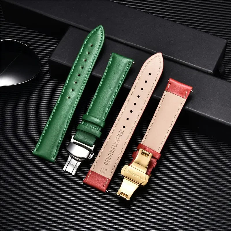 New Women's Business Commuter Strap 18mm 20mm 22mm 24mm with Automatic Butterfly Buckle Watchband
