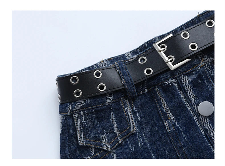 junior Girls Street Jazz Dance Set short denim vest jacket+Irregular skirt black top shorts belt teen girls clothes suit outfits