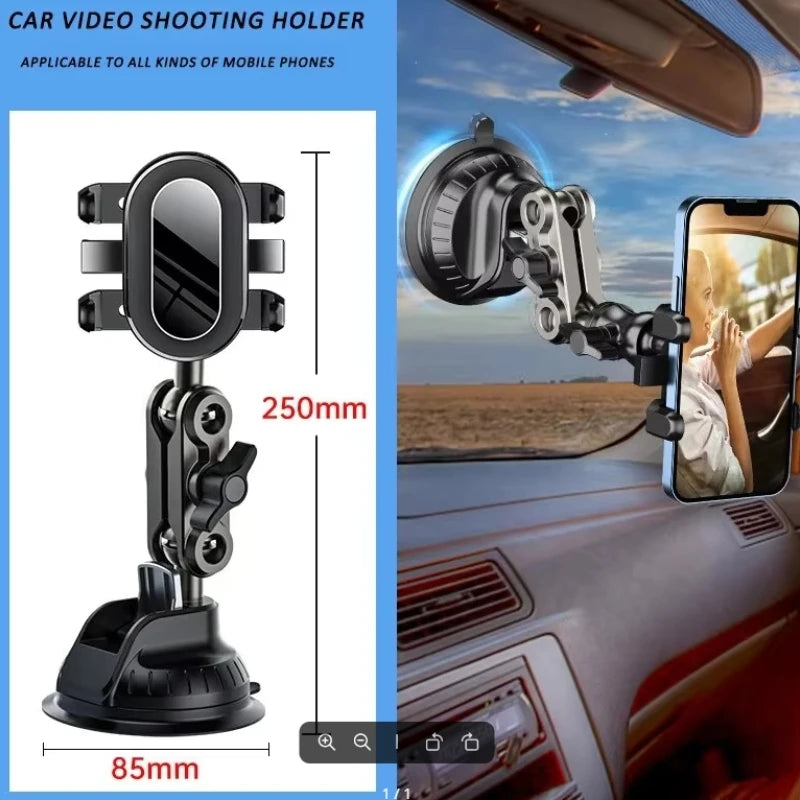 Car Phone Holder Shooting Car Two In One Strong Suction Cup Multi Angle Adjustable Aluminum Alloy Clip Holder