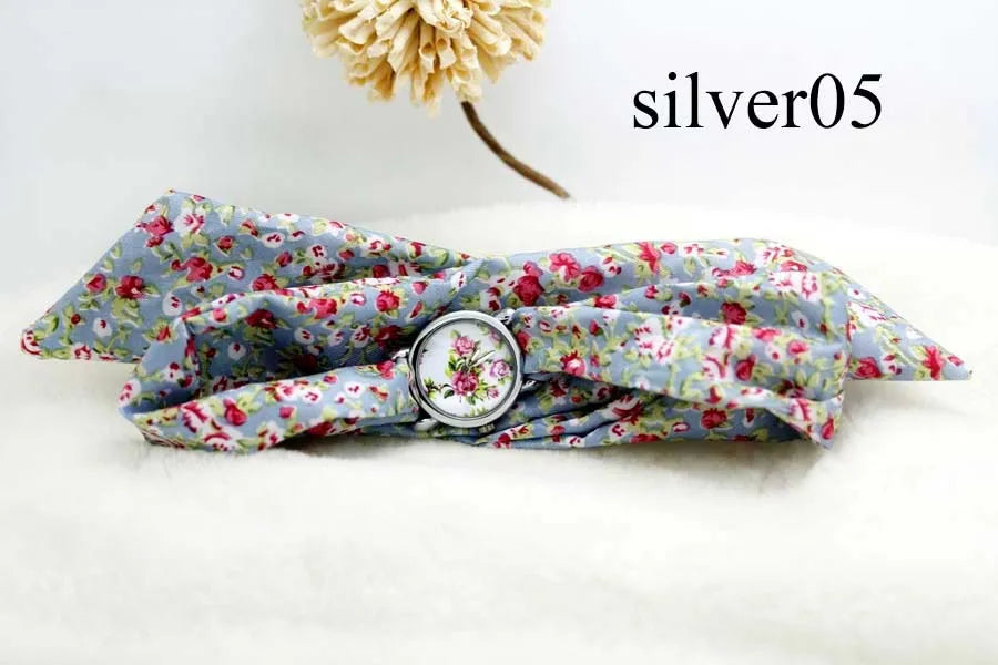 Shsby  New Design Ladies Flower Cloth Wristwatch Fashion Women Dress Watches High Quality Fabric Watch Sweet Girls Watch Gift