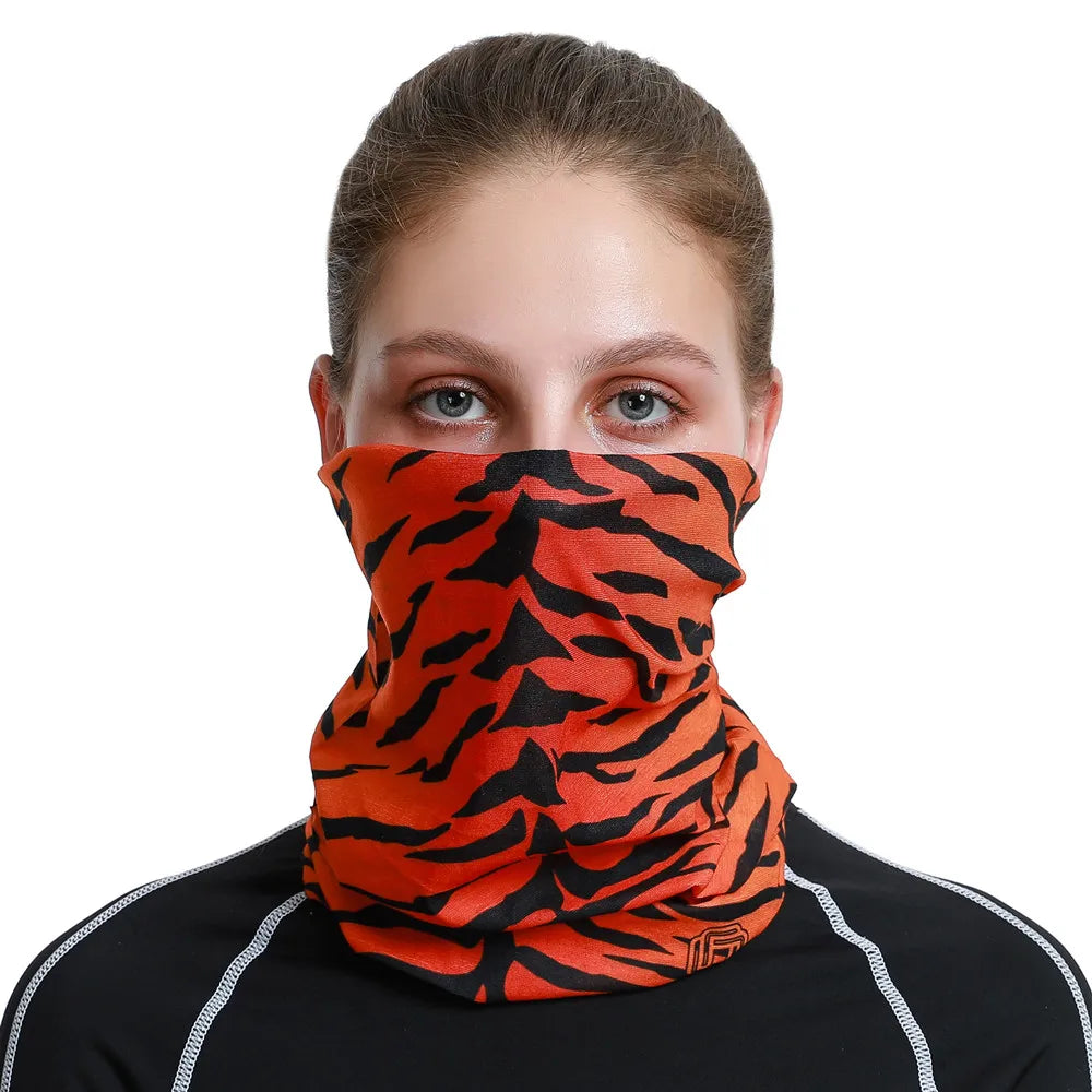 Beautiful Leopard Print Headdress Deporte Sport Face Mask For Women Cycling Bandanas Tube Headband Female Balaclava Head Scarf