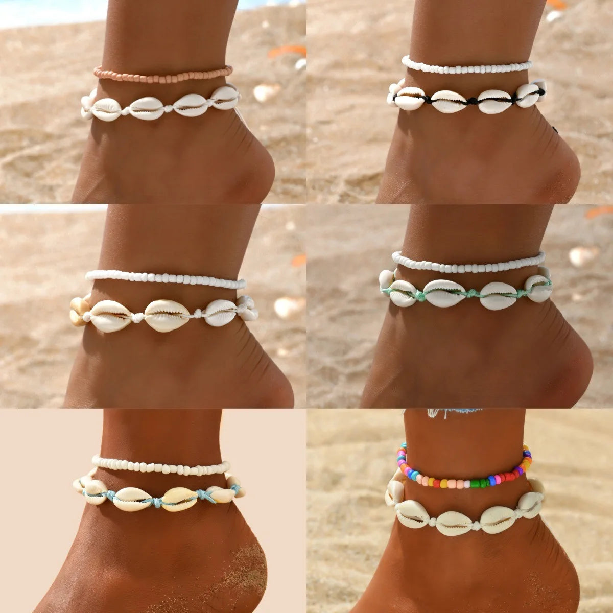 Best Sellers! Summer beach vacation handmade woven shell foot decoration