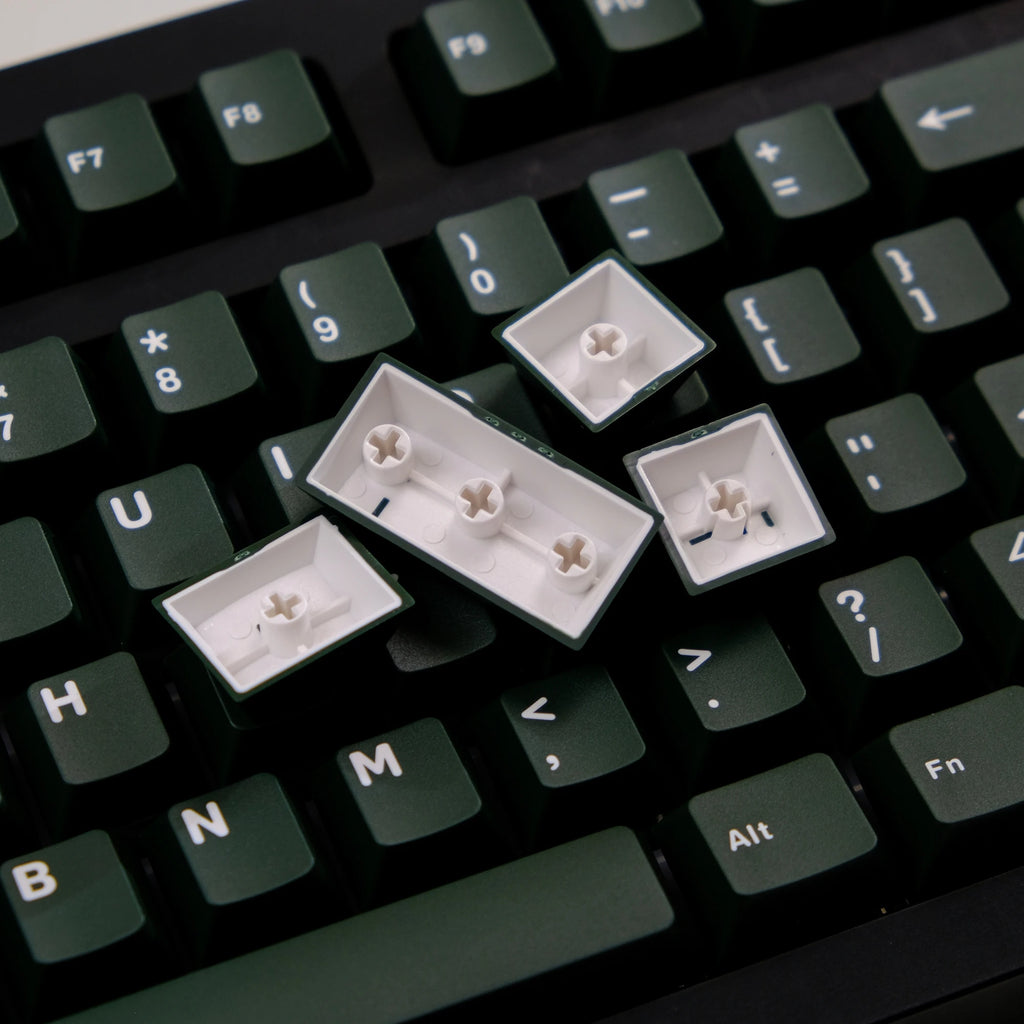 121 Keys Minimalist Keyboard Keycaps Emerald Green PBT Double Shot Keycaps Cherry Profile for MX Switches Mechanical Keyboard