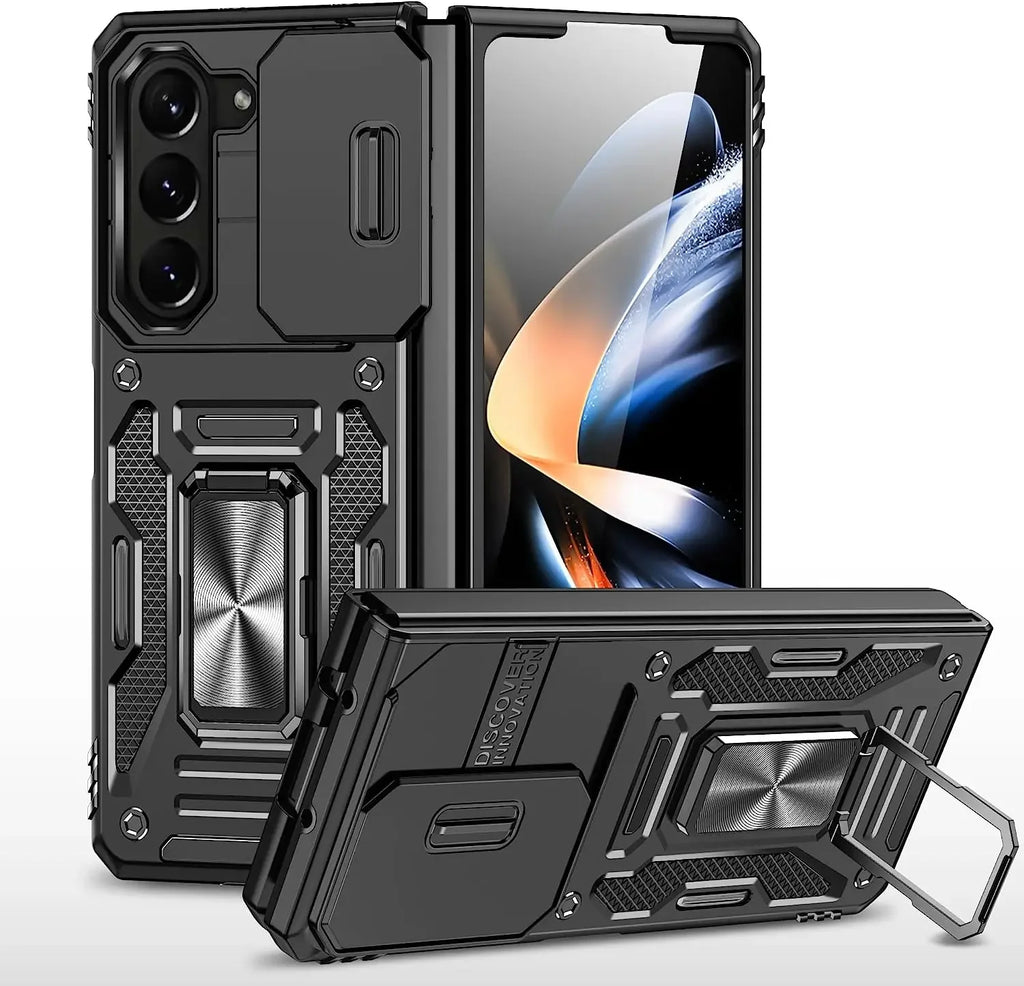 Case For Samsung Galaxy Z Fold 7 5G Z Fold 6 Military Grade Shockproof Heavy Duty Protective Armor Magnetic Kickstand Ring Cover