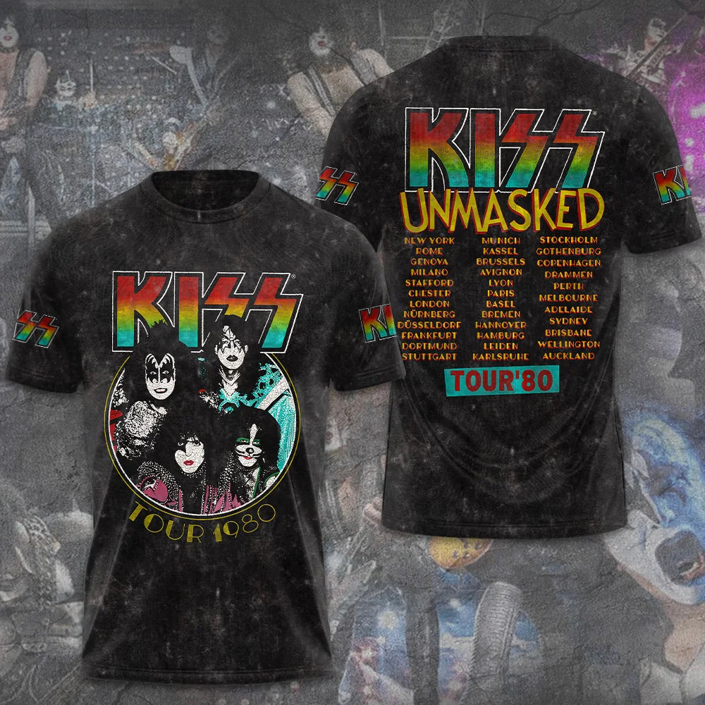 Rock Band Kiss T-shirts 3D Printing T Shirt Summer Men Women Funny Hip hop Short sleeve O-neck Tee Shirt Street Cosplay Clothing