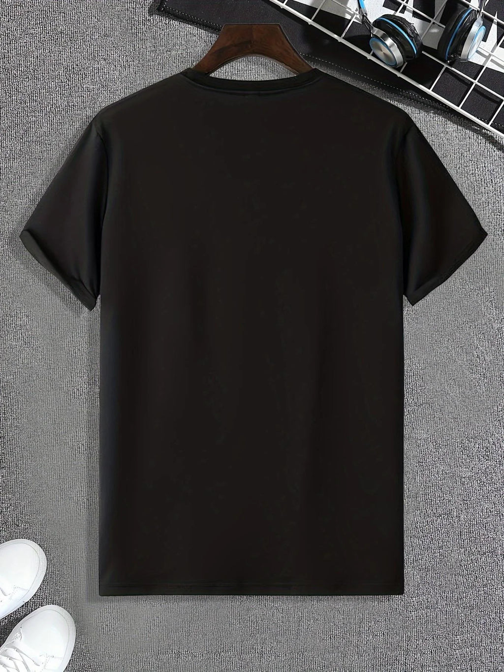 Summer men's 100% pure cotton casual loose fit plus size PARIS letter pattern printed round neck short sleeved T-shirt top