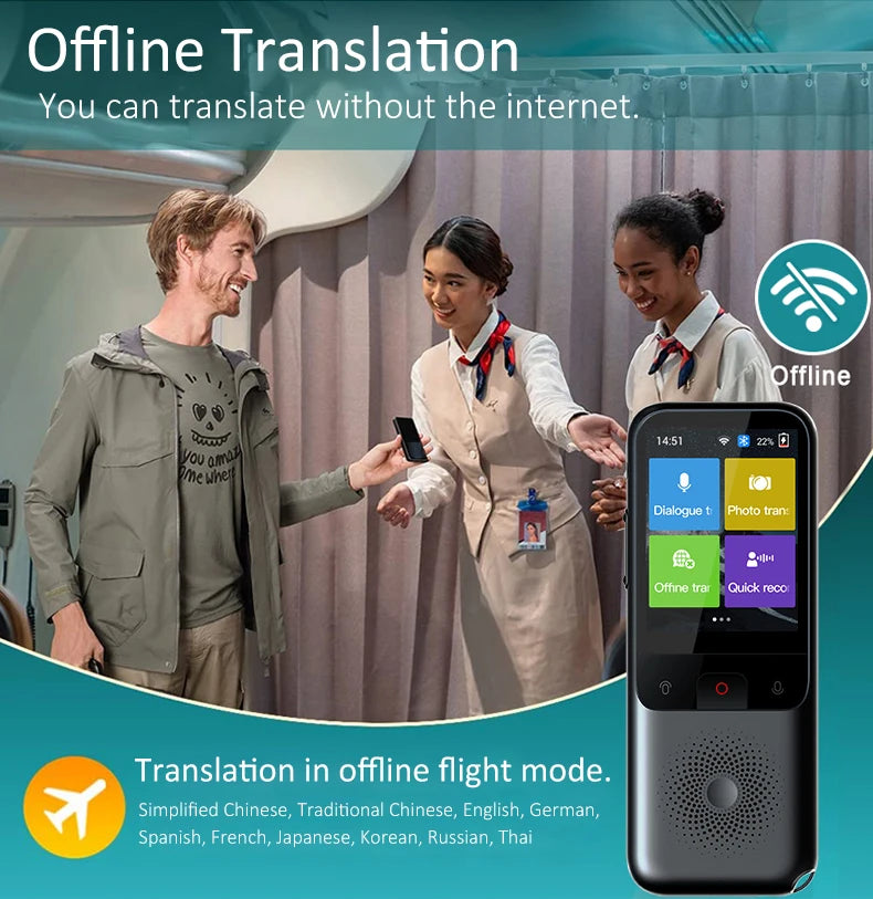 MSAI T11 Translator 138 Languages for Travel Real-time 17 Languages Offline Translation Photo 75 Languages 1500mAh 1+8GB