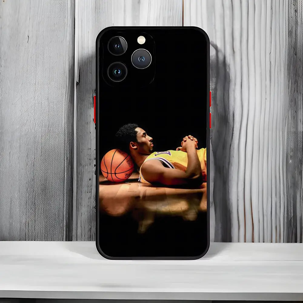 Basketball Fan K-Kobe Bryant Phone Case Black Matte Thin Anti-collision Phone Case For IPhone17 16 15 14 ProMax