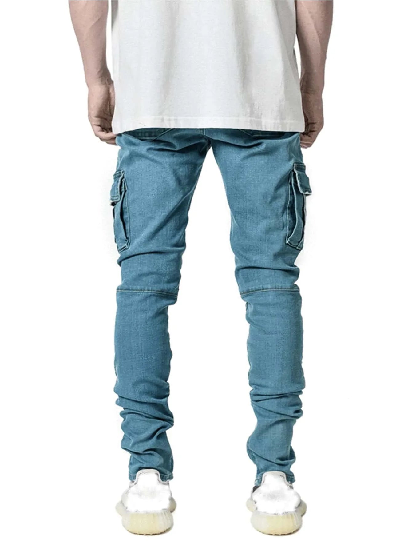 Kakan - High-end Slim Elastic Multi-pocket Leg Jeans, New Skinny Jeans K016-MGD8 In Europe and America
