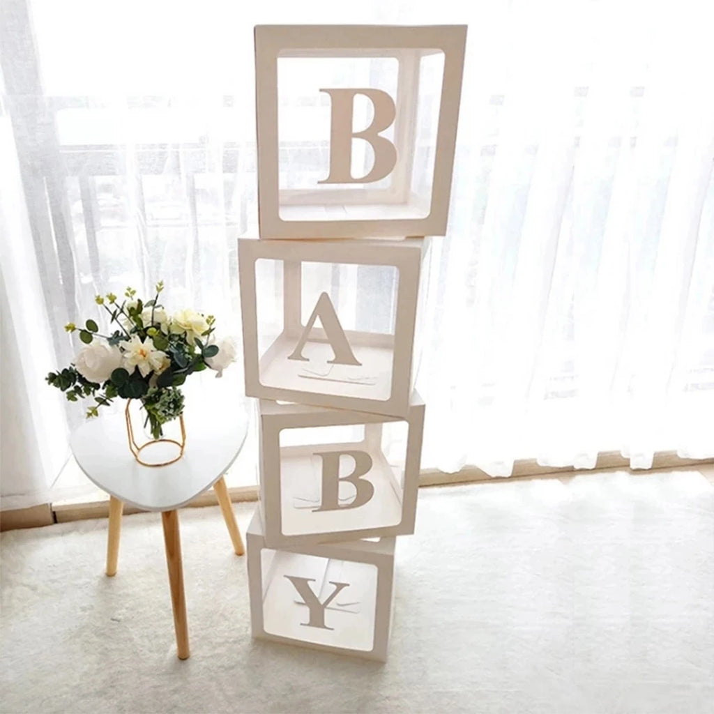 BABY Balloon Box Baby Shower Decoration Boy Girl One Year Frist One 1st Birthday Birthday Party Docor Kids Gender Reveal Decor