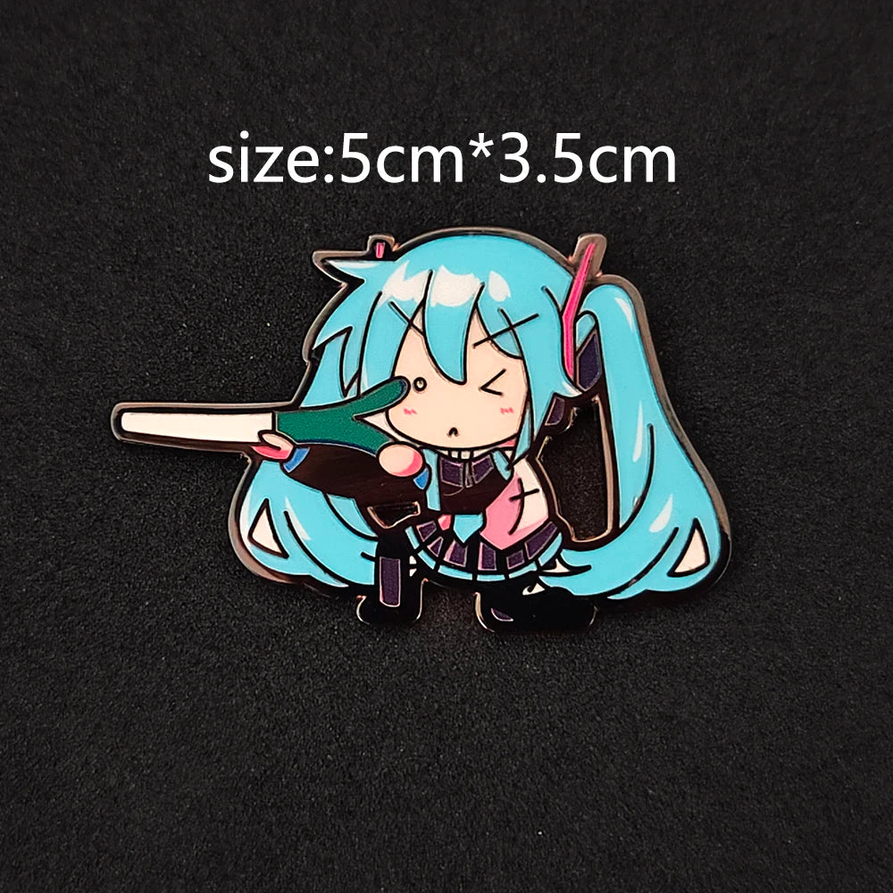 Anime-related clothing accessories, role-playing decorative badges, music girls, enamel brooches, clothes, schoolbags, backpacks