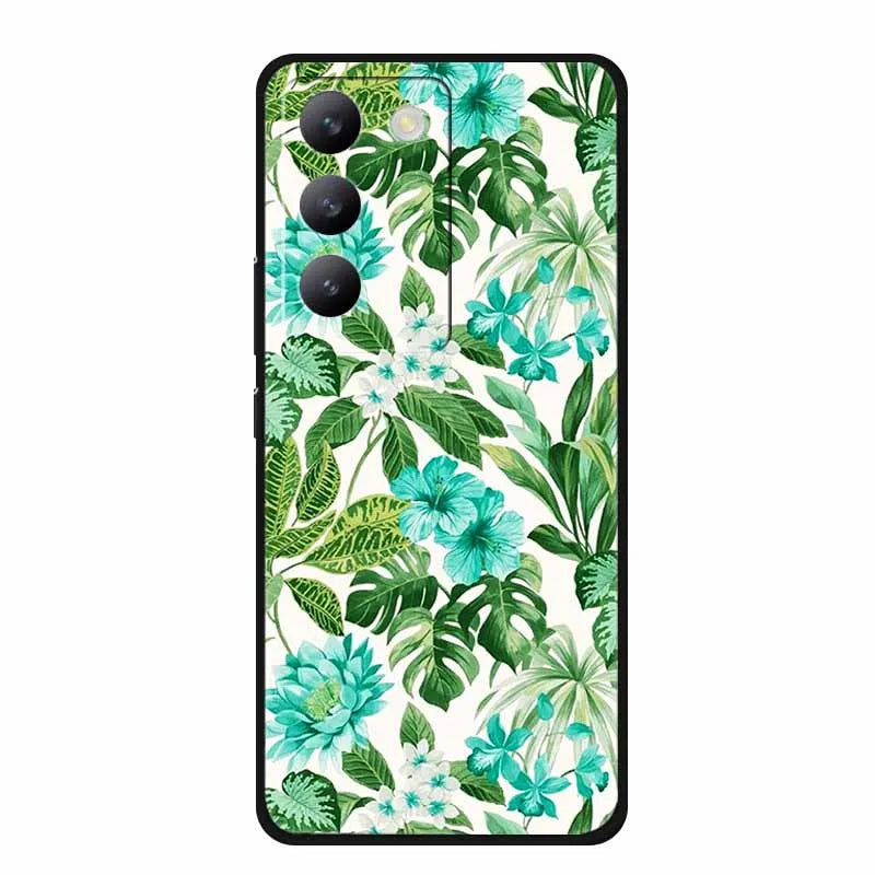 For vivo V40 SE Case Luxury TPU Soft Silicone Phone Back Cover for vivo V40 SE 5G Protective Shockproof Flowers Girl Cute Coque