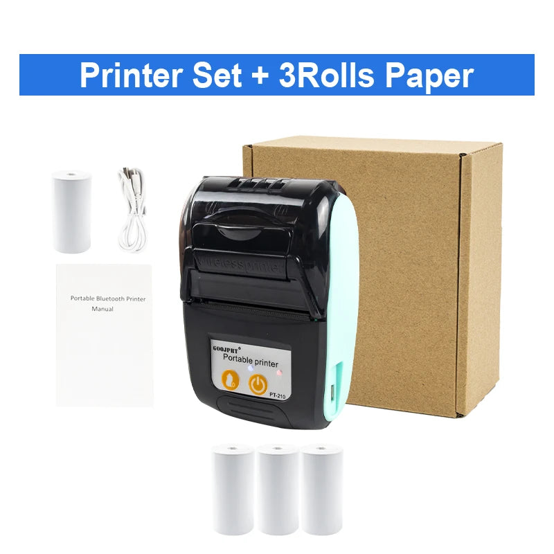 Mini Portable Thermal Printer Bluetooth For Phone Portable Printer Machine For Small Business 58mm Wireless Receipt Impresora