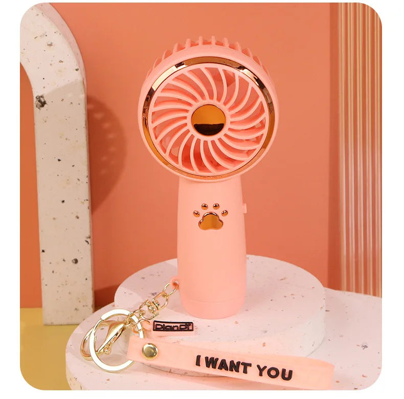 Summer Cute Cartoon Fan - Mini Portable USB Charging Handheld for Students, Outdoor Adventures & Cooling Comfort