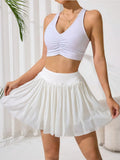 New European Style Dress Women Yoga Skirt Shorts Built in Shorts High Waisted Mesh for Tennis Workout Gym Fitness Tennis Dress