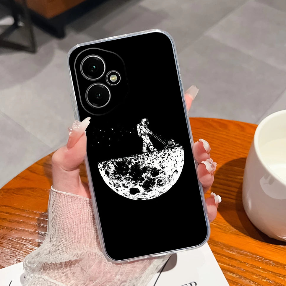 For Honor 400 Pro 5G Case Cute Astronaut Transparent TPU Soft Silicone Phone Back Cover For Honor 400Pro High Quality Funda Capa