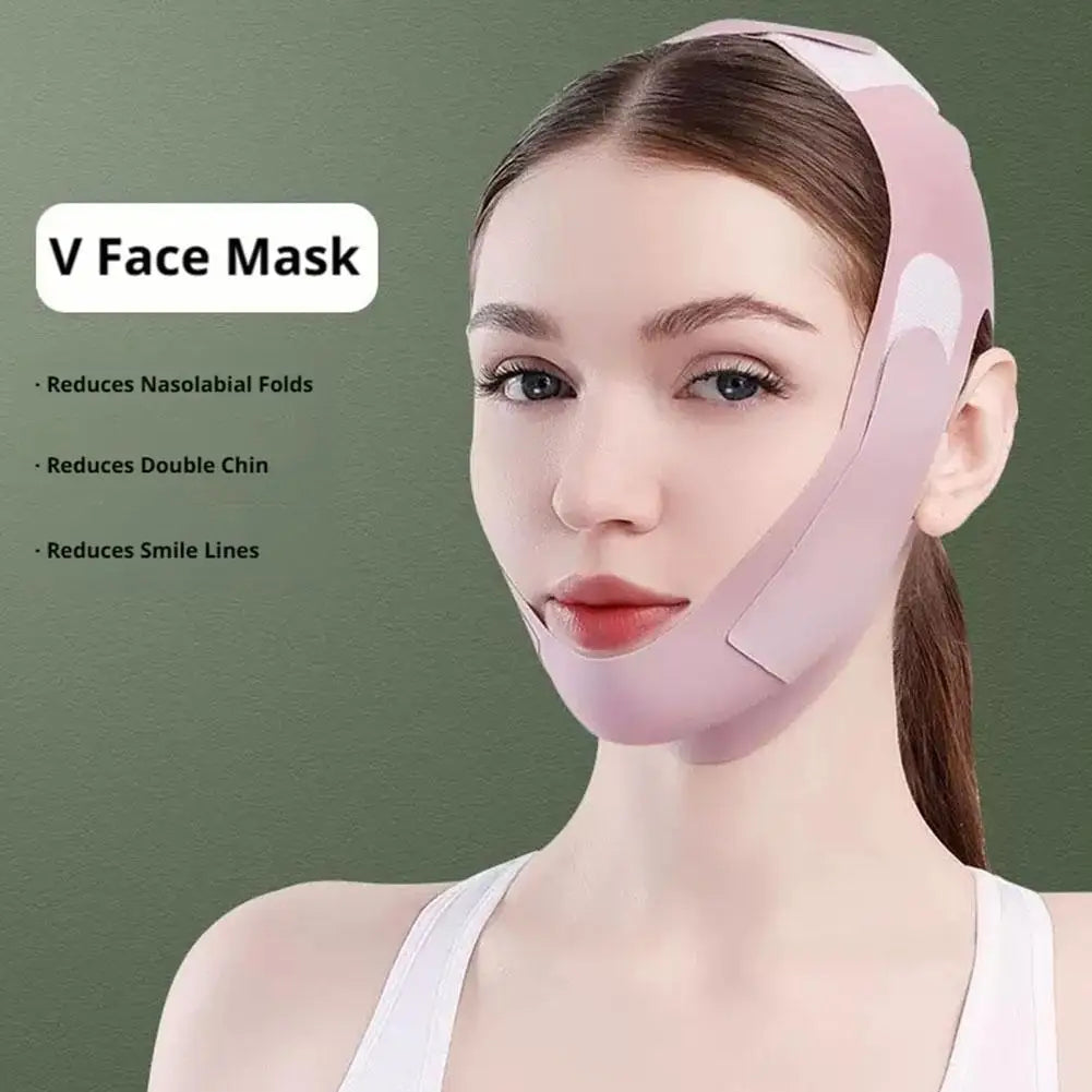 Full Face Shaping V Face Contour Lifting Facial Artifact Firm Nasolabial Folds Double Chin Improve Sleep Polyester Mask Bandage
