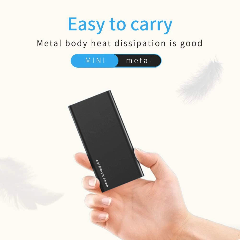 mSATA to USB 3.1 SSD Enclosure 5Gbps Aluminum Alloy mSATA Adapter Mini-SATA SSD to USB3.1 Type-C HDD Case for 1.8 inch Sata3 Box
