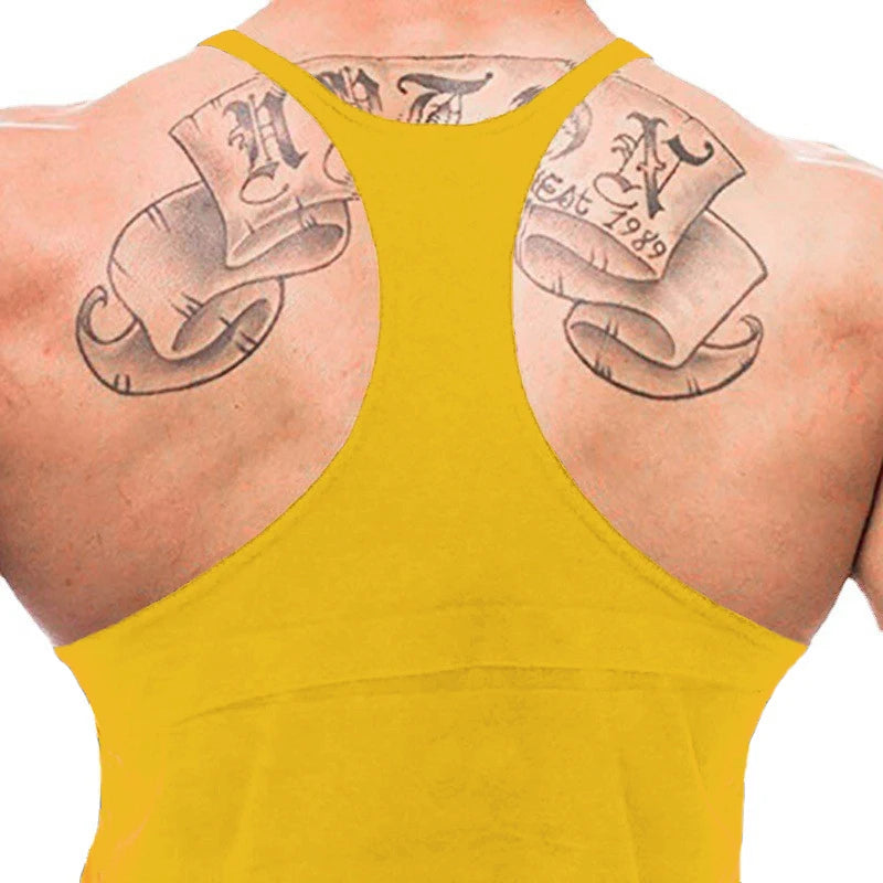 Men's Summer Running Vest Poure Cotton Sleeveless Shirt Loose Fitness Stringer Gym Workout Sports Apparel  Breathable Tank Tops