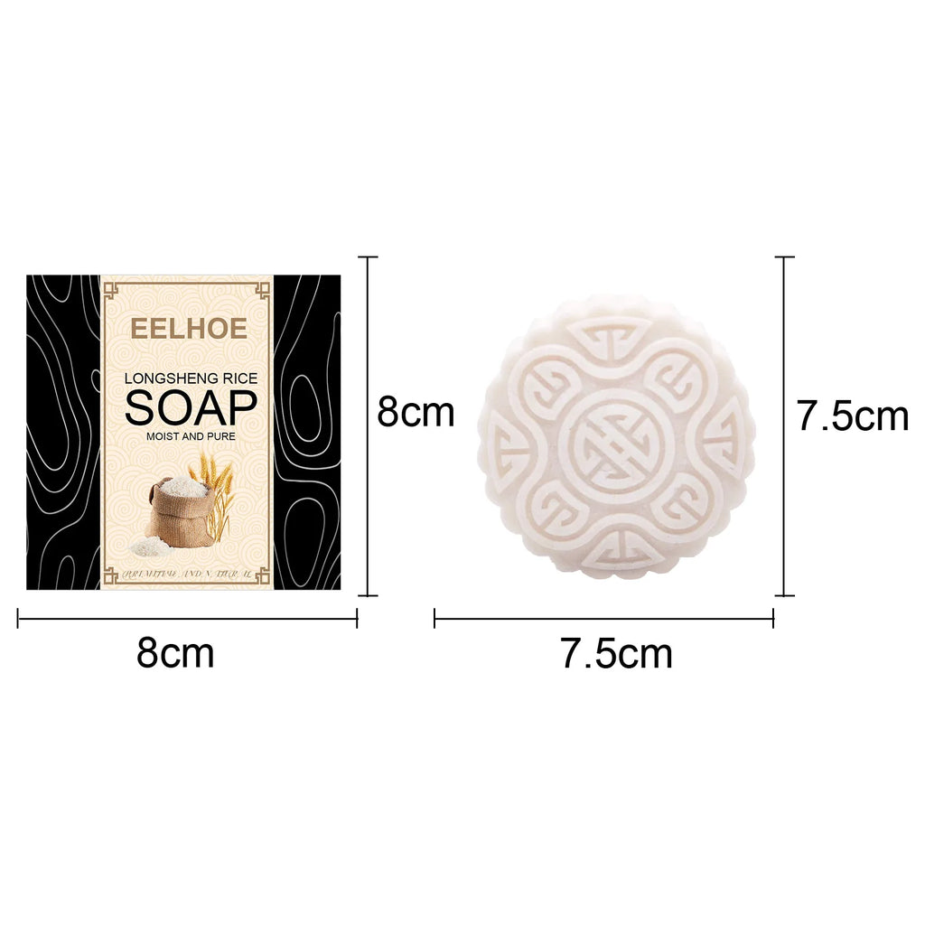 EELHOE Rice Soap Shampoo Handcrafted Natural Ingredients Rice Water Soap Shampoo Bar for Hair Growth Straight Curly Wavy Care