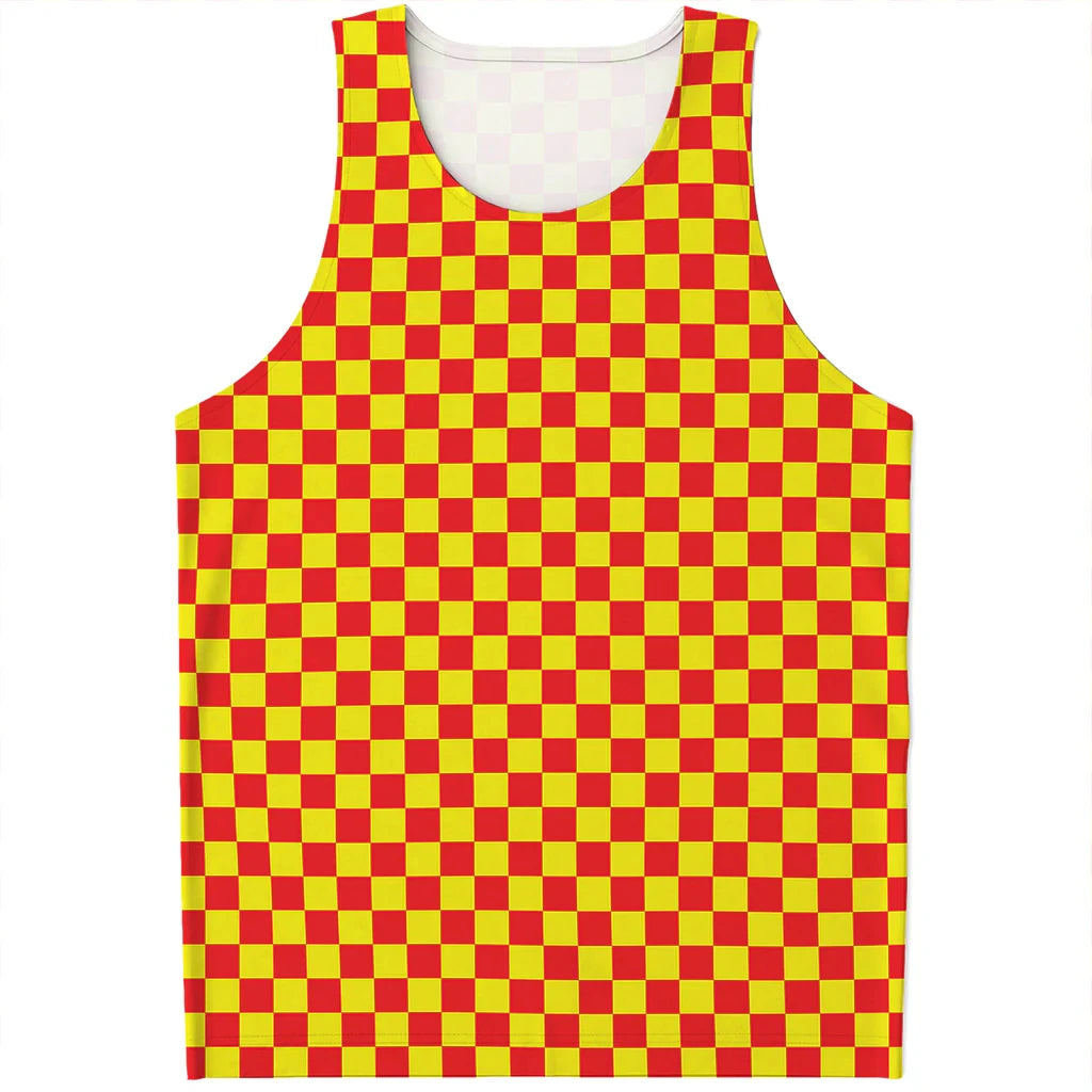 Simple Checkered Pattern Tank Tops Summer Fashion Streetwear 3D Printed Sleeveless T Shirts Casual Oversized Vest Mens Clothing