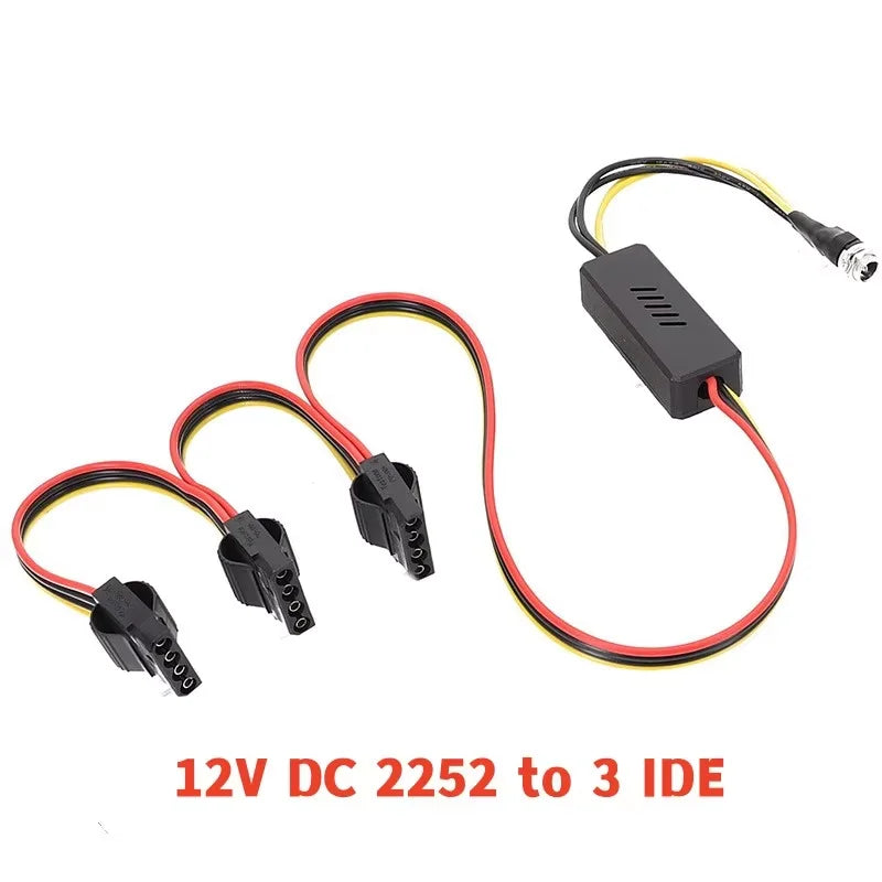 DC 5525 To Hard Disk Cable DC 12V to SATA Hard Disk Cable Step-Down Voltage Regulator DC to SATA/IDE Adapter For NAS Server PC