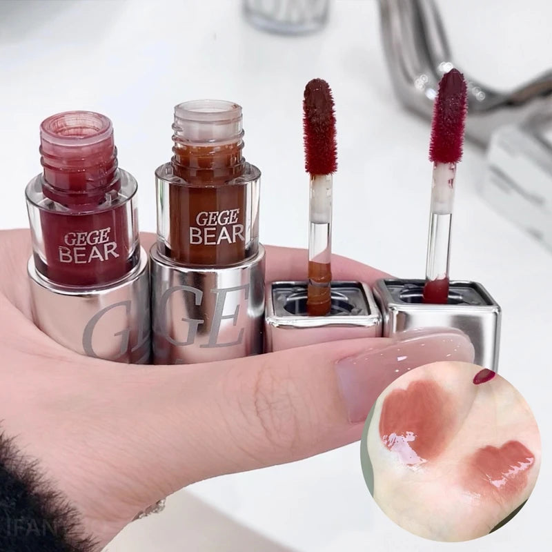 Mirror Water Lip Gloss Black Ice Cube Tube Moisturizing Long Lasting Liquid Lipstick Lipgloss Plump Up Lips Makeup Cosmetics