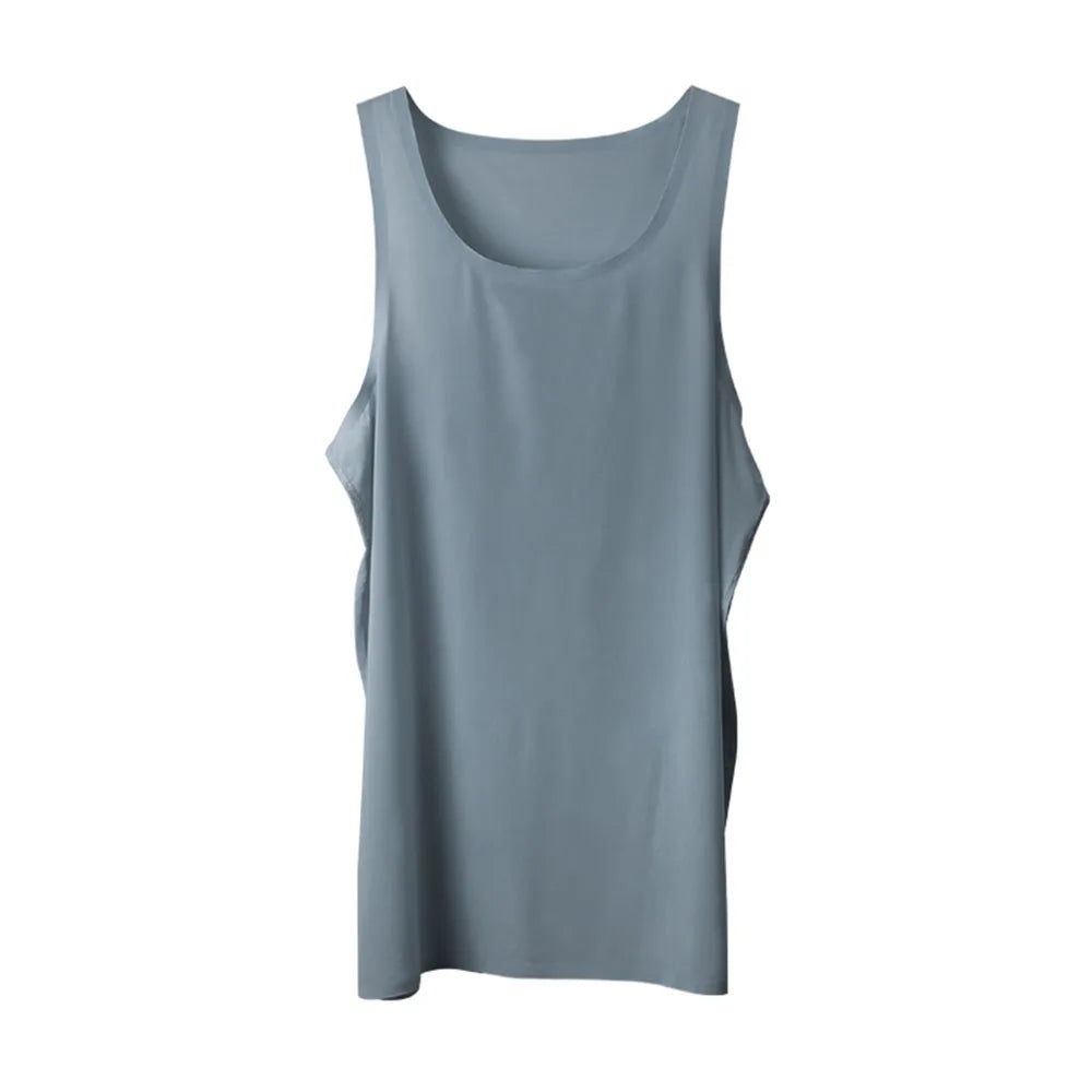 Waistcoat men ice silk seamless wear undershirt men sleeveless underwear pure white sports hurdles summer thin base shirt
