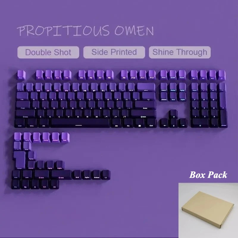 Gradient Keycaps 134 Keys OEM Profile PBT Double Shot Keycap For MX Switch Gaming Mechanical Keyboard Side Printed RGB Key Caps