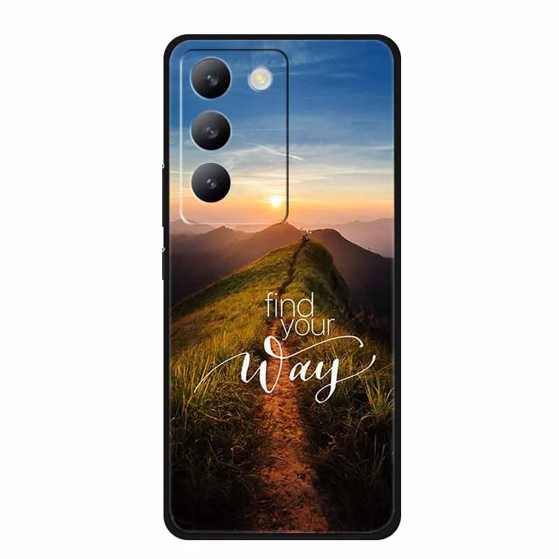 For vivo V40 SE Case Luxury TPU Soft Silicone Phone Back Cover for vivo V40 SE 5G Protective Shockproof Flowers Girl Cute Coque