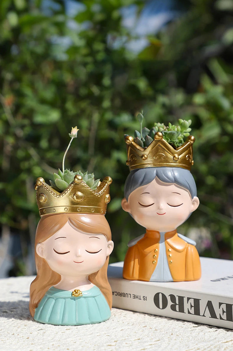 Cute Girl Flower Pot for Succulents, Decorative Planters Girls Portrait Garden Pots for Home Decor Desktop Ornament