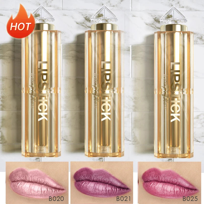3PCS Luxury Makeup Women Waterproof Lipstick Dropshipping Magic Nude Color Glitter Lipstick Set Matte Long Lasting