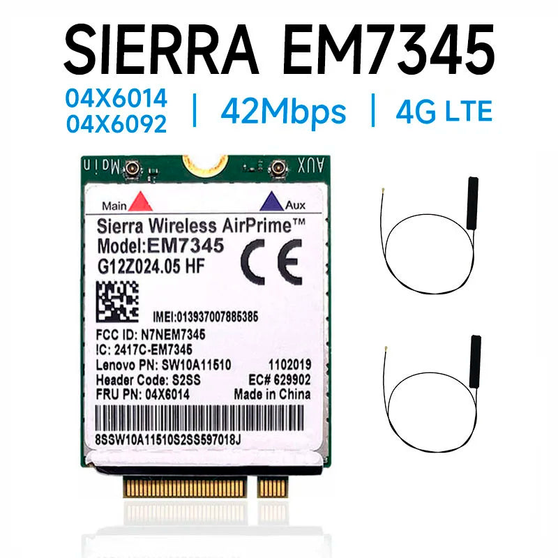 WDXUN for EM7345 4G LTE Mobile Broadband 4G CARD WWAN EM7345 Module 04X601904X6014 For X240 T440 T440P X250 T450 LTE 4G