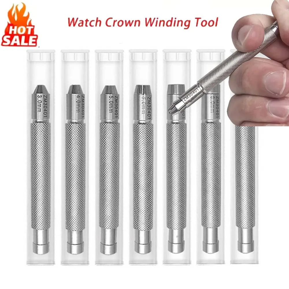 Stainless Steel Watch Crown Winder Tool 1.5mm 3mm 4mm 5mm 6mm 7mm 8mm Manual Mechanical Watch Crown Winding Watch Repair Tools