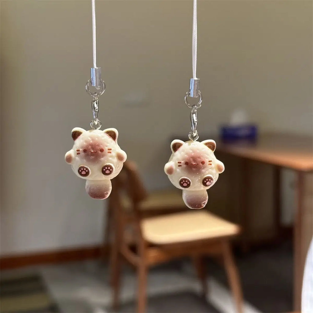 Kawaii Cat Bear Pendant Phone Keychain Cute Adorable Phone Charm Strap Keycord