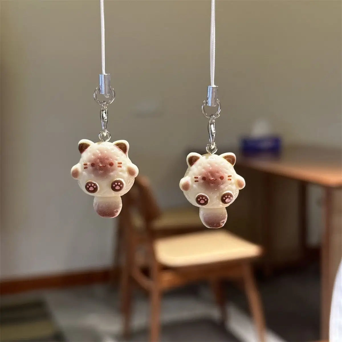 Kawaii Cat Bear Pendant Phone Keychain Cute Adorable Phone Charm Strap Keycord