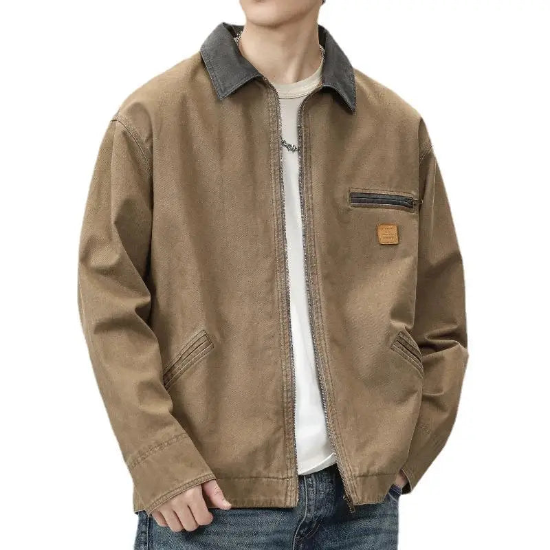 Men's fashion brand wash to do old American vintage cargo jacket high-grade fashion coat