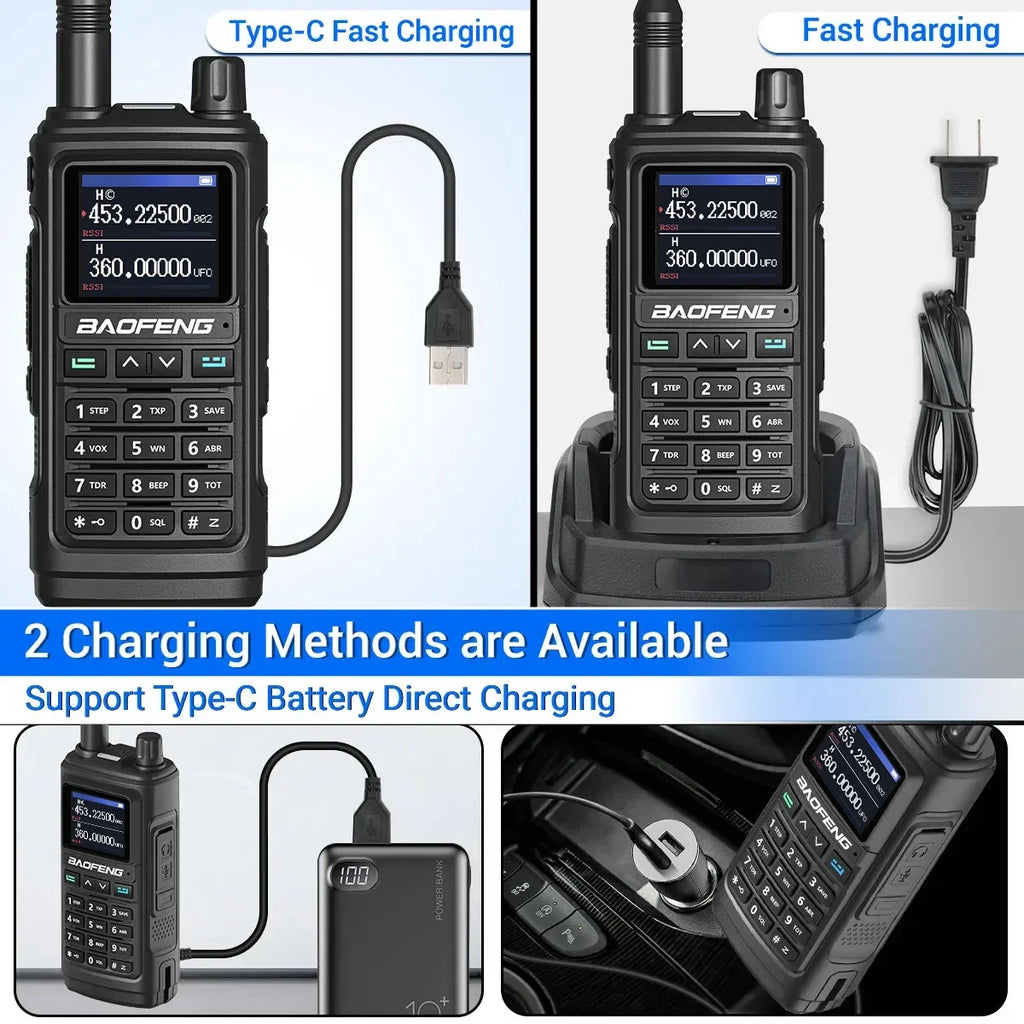 Baofeng UV17 Air Band Walkie Talkie 999 CH Draadloze kopieerfrequentie NOAA Zes bands Amateur Ham Tweerichtingsradio voor