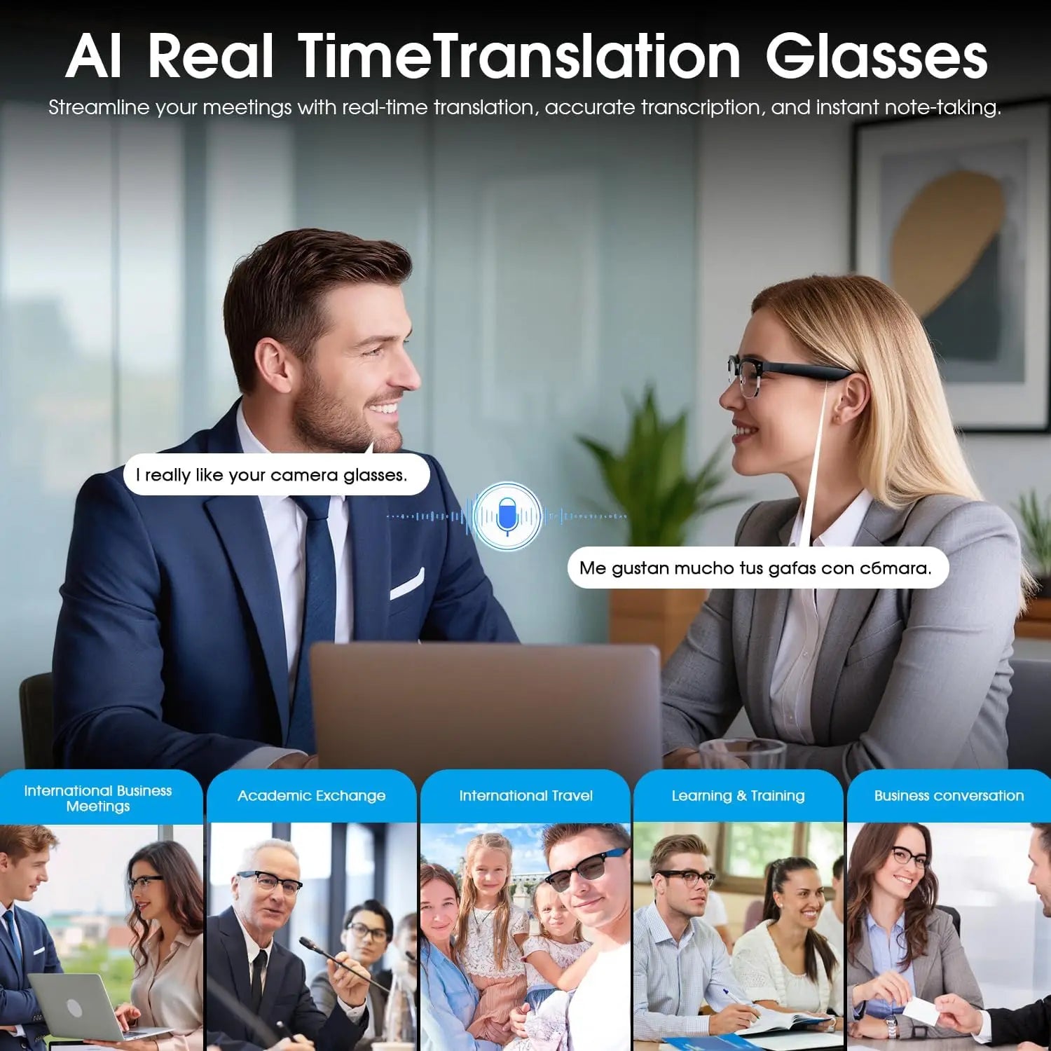 2026 New 800W Pixel 4K HD Camera Smart Glasses AI Translation Video Recording Photo  Music play Voice Call Sunglasses Men Women