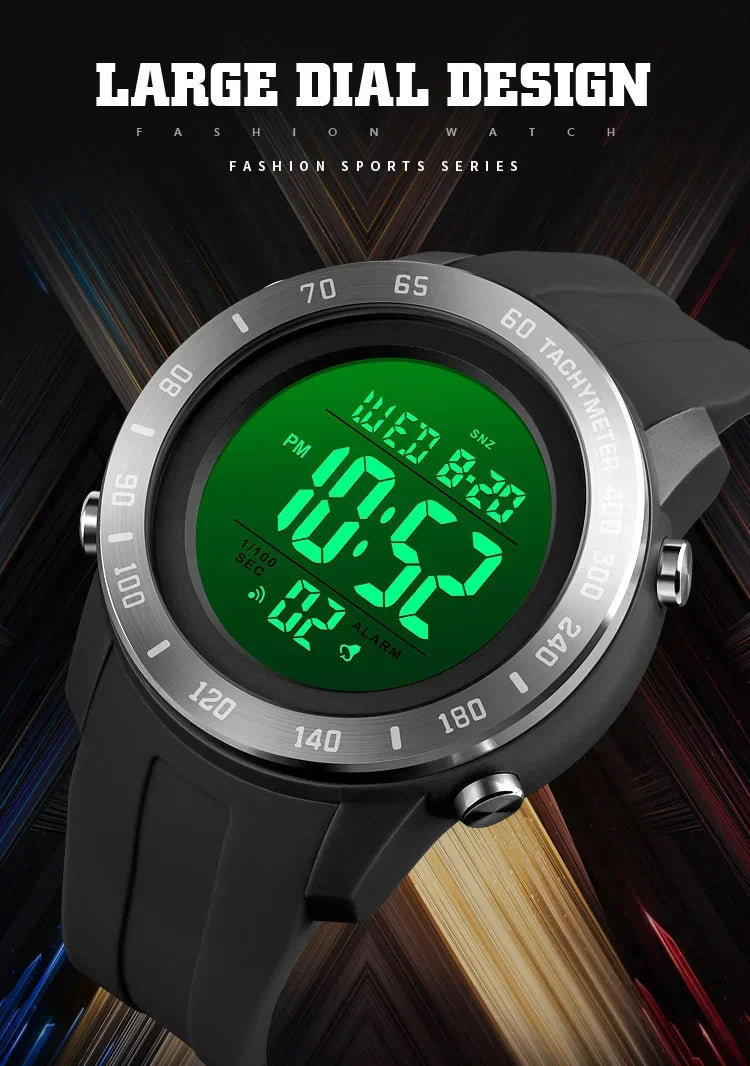 SKMEI 1524 2 Time LED Digital Wristwatches For Mens Waterproof Chrono Count Down Male Hour montre homme Big Dial Sport Men Watch