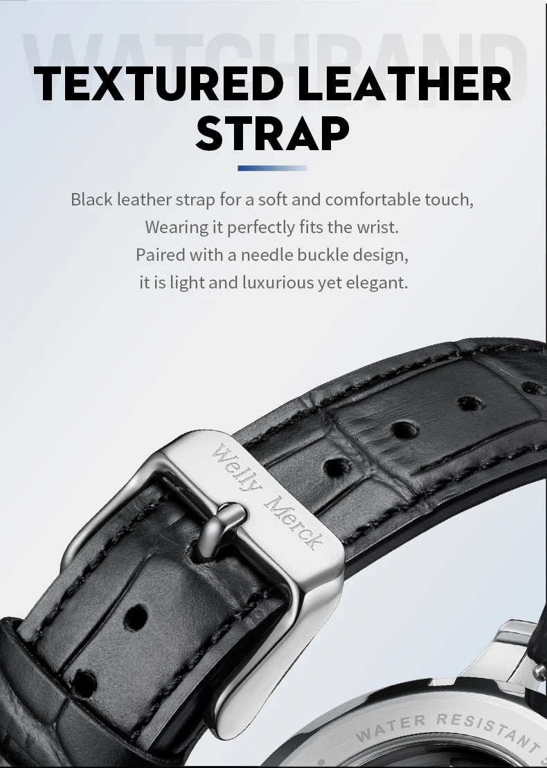 WM Watch Automatic Mechanical Watches Water Resistant Classic Casual Business Man Watch Welly Merck Watch WM138M