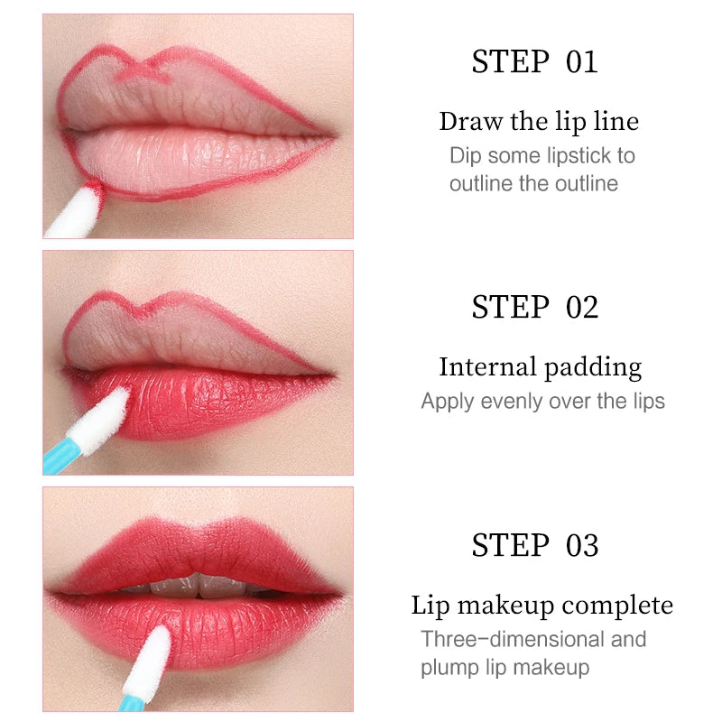 50 pcs Disposable Hollow Lip Brush Soft Lipstick Mascara Wands Applicators Eyelash Cleaner Cosmetic Eyelash Extension Tools