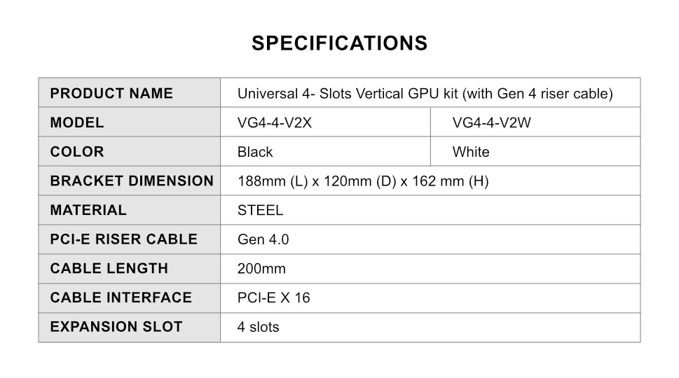 Lian-Li Universal 4- Slots Vertical GPU kit